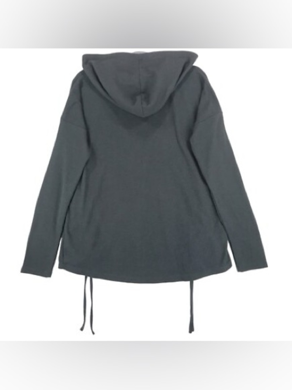 PJ Salvage Waffle Cinched Side Tie Ruffle Loungewear Long Sleeve Hooded Sweater - Picture 3 of 6